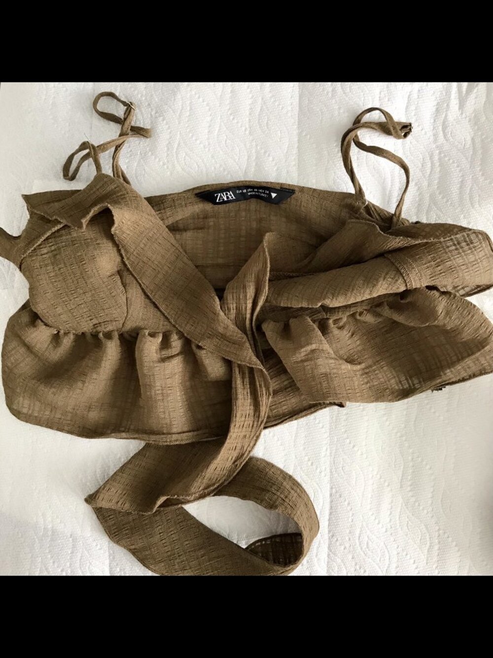 Zara Khaki Crop Top